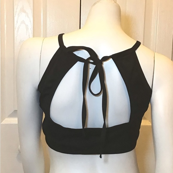 ISP Dancewear Savannah Black Mesh Cropped Halter Dance Top Size AS - Picture 2 of 6